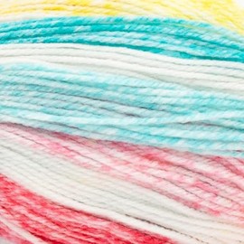 Lion Brand Yarn Ice Cream, Baby Yarn for Knitting and Crochet, Funfetti, 3 Pack