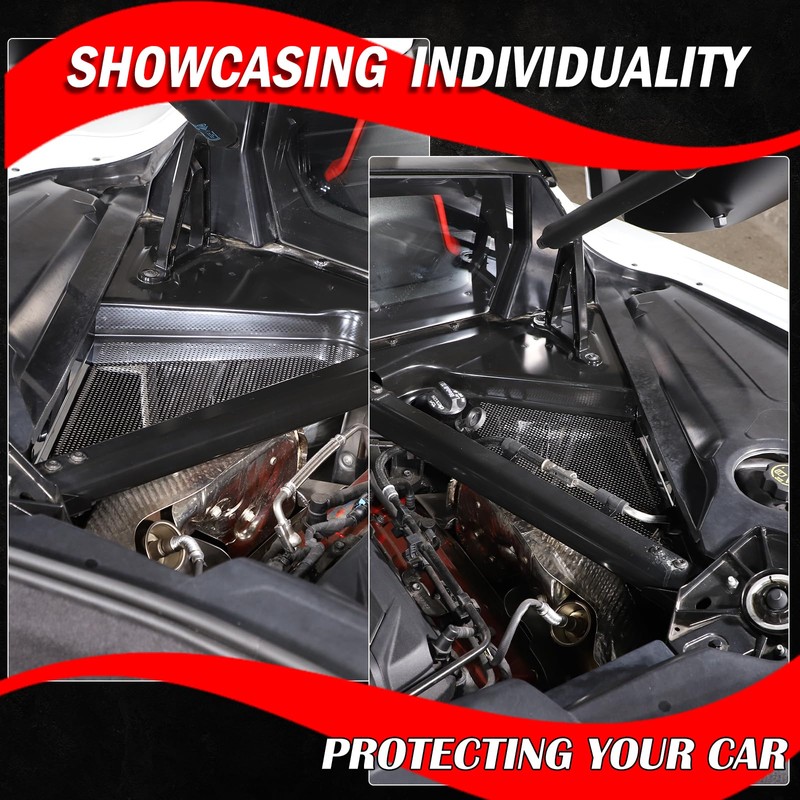 Suetlcoity Engine Compartment Cover Trim Compatible with Corvette C8 Stingray