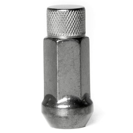 Circuit Performance Forged Steel Extended Hex Lug Nut for Aftermarket Wheels: 12x1.5 Hyper Black - 20 Piece Set + Tool