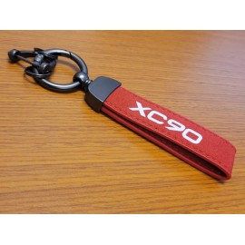 For Volvo XC90 Car Key Chain Auto Keyring Suede Red Accessories Gift