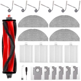 23 Pack Accessories for Roborock Q7 M5 / Q7 M5+ / Q7 L5 / Q7 L5+ Vacuum Robot, Replacement Parts 1 Main Brush 4 Mop Pads 6 Dust Bags 6 Sidebrushes 4 HEPA Filters 1 Cleaning Brush 1 Screwdriver