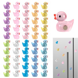50pcs Mini Resin Duck Fridge Magnets, Luminous Magnetic Tiny Duck