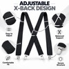 Adjustable 4-Clip Elastic X-Back Suspenders, 3.5 cm Wide Polyester Braces