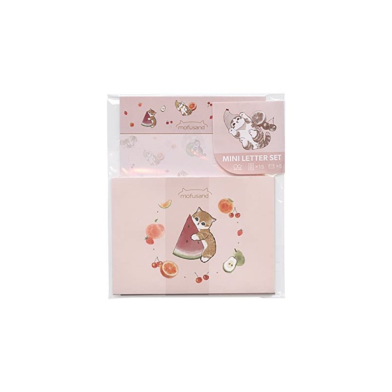 mofusand S208977 Mini Letter Set, Fruit, Letters, Stationery, Envelopes, Cute