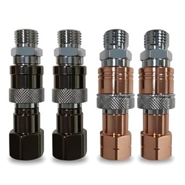 Upgraded Brass Oxy Acetylene Torch Quick Connect Fittings Sets,2PCS with Check Valves,Compatible for 9/16"-18 B Thread, Hose toTorch Quick Disconnect,Max 145 PSI Oxygen / 29 PSI Fuel Gas