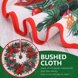 KIKISML Christmas Tree Skirts 90cm(36 inch), Xmas Tree Base Cover Mat for Christmas Tree, Snowflake Christmas Tree Skirt for Holiday Ornament for Xmas Party Christmas Decorations, Wreath Style