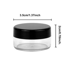 10 PCS Sample Pots for Cosmetics, 10Gram/10ml Jars, Cosmetic Containers, Mini Jars With Lids, Empty Small Makeup Jars Plastic BPA Free for Various Cosmetic Products, Samples, and Nail Powder(Black)
