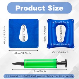 Nuanchu Inflatable Square Cushion Breathable Comfort Inflatable Air Seat Cushion and Inflator for Sitting Toilet Office School Chair Wheelchair Chair, Postpartum Relieve Pressure, Blue (1 Piece)