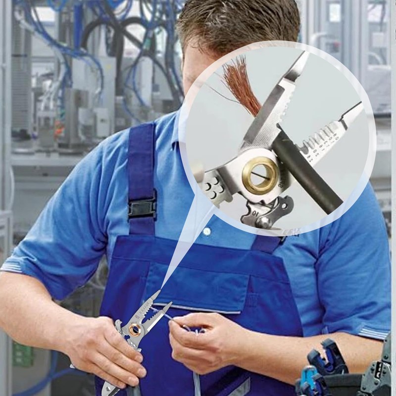 Multi Gauge 7'' Precise Wire Strippers, 9 in 1 Cable