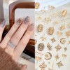Gold Nail Stickers 5D Embossed Star Moon Nail Supplies 3D