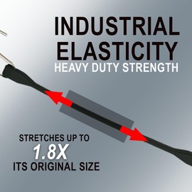 Boxer 21" - 10 Pack Rubber Bungee Cords Heavy Duty Outdoor with 73" Max Stretch 176lbs Load - 100% EPDM Weather Proof Bungee Straps with Crimped S Hook - Truck, Tarps, Motorcycle, RV