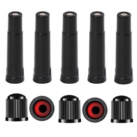 YehVeh 5 Pack Screw-on Valve Cap Stem Extension Extender Adapter + 5 Pack Universal Stem Covers Tire Valve Caps for Auto Car Wheel Bike Truck Motorcycle SUV Tyre Air Seal and Inflation