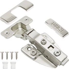 TOUCH Soft Close Cabinet Hinges European style 1/2 inch Overlay for Face Frame Cabinet - Plastic Dowels, 10 Pairs (20 Pcs)