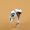 Unbranded Cute Frog Blue Eye Silver Ring, Adjustable Size, Toad,
