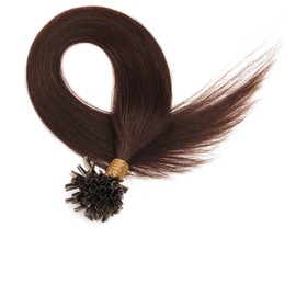 ALISY Human Hair NAIL U TIP Tip Extensions Remy Hair Color Wig Extensions Set of 50 (16inch, 4#)