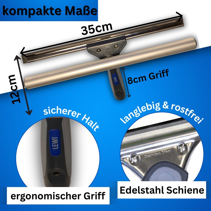 Glanzgenie Window Wiper and Window Squeegee as Combination Set (35