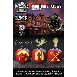 Winchester Mystery House Haunting Shadows Carving Kit by Pumpkin Masters: 13 Piece Set, Included Lights Cast Spooky Shadows