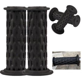 QUNXON Bicycle Grips Children, 2 Pairs Handlebar Grips Bicycle Protect Children, Rubber Bicycle Grips 22 mm for Children's Bicycle, Children's Tricycle, Children's Scooter, Children's Beam Bike (Black