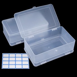 Lokyango Plastic Storage Personal Box for Nail, 2 Pack Double-Layer Nail Implement Storage Box Organizer Case Manicure Tool Box for Nail Pedicure Supply Tools (C-clear-2pcs)