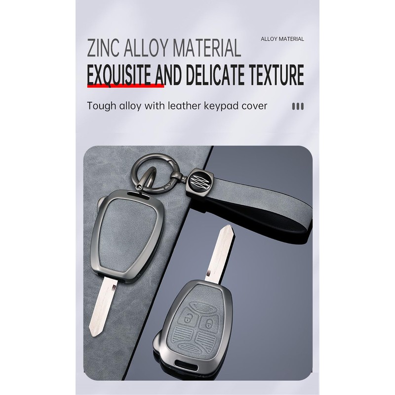 TECART Zinc Alloy Key Fob Cover Case fit for Jeep,