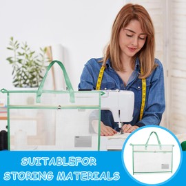 TUSAUW 6 Pcs A3 Project Bags for Quilting Craft Project Bag Clear Mesh Sewing Project Bag with Zipper Handles&Pockets for Artworks Charts and Teaching Material