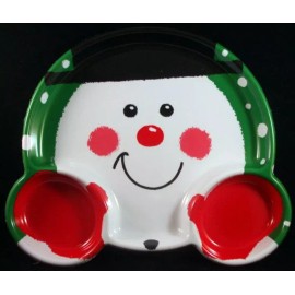 American Greetings Snowman Divided Snack Tray - Christmas Winter Party Supplies