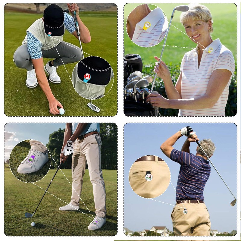 Golf Ball Marker Hat Clip Value 3/6/9/12 Pack, Magnetic Hat