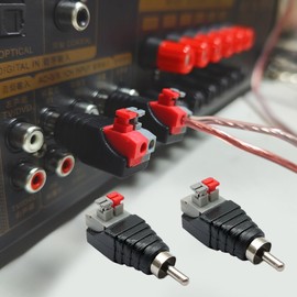 EUZUXU RCA Adapter, RCA Male Adapter Terminal Block, Solderable RCA Plug, Speaker Plug, RCA to Speaker Cable Adaptor, Pack of 8