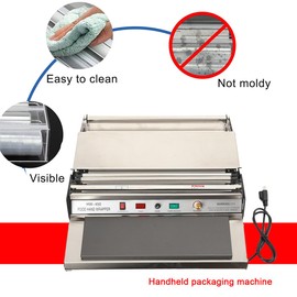 EODSAD Hand Wrapping Machine, 110V Film Wrapping Machine, 16inch Width Film Wrapper, Wrapping Machine for Food Fruit Tray Food Packaging in Supermarket Fruit Shop 18/450mm