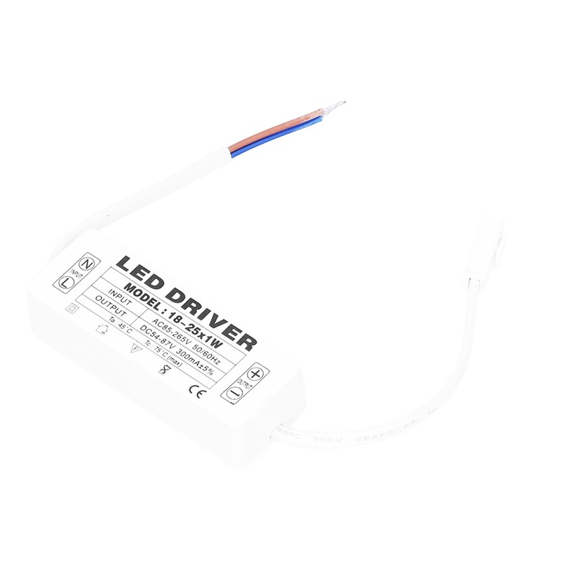 18‑25X1W LED Driver Constant Current 300mA Input AC85‑265V Output 54‑87VDC