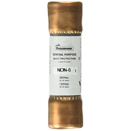 Bussmann NON-6 6 Amp One-Time Cartridge Fuse Non-Current Limiting Class K5, 250V UL Listed