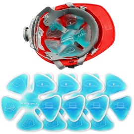 Reusable Cooling Gel Ice Packs for Hats, Adjustable Cold Therapy Headband Inserts for Hard Hats, Sun Hats, 4-Hour Relief for Construction Workers, Migraines, Heat Stroke Prevention (Teal)