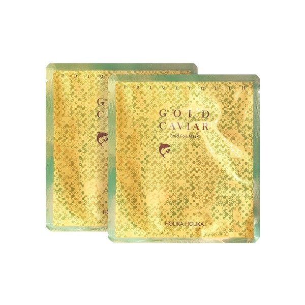 Holika Holika Prime Youth 24K Gold Caviar Gold Foil Mask 25g 2EA Free gifts