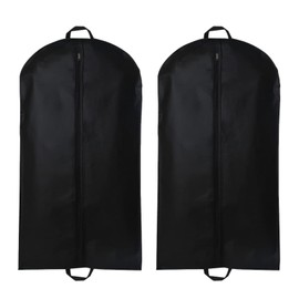Yelinosk 2 PCS Black Suit Bag for Man 60x120cm, Dust Cover, Suit Carrier,Storage Bag, Suit Cover,for Suits, Coats, Tuxedo Reusable Full Zipper Garment Bag Perfect for Travel or Home