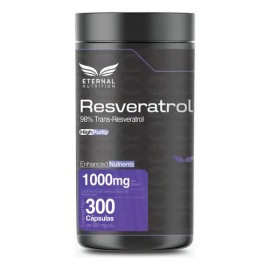 Eternal Nutrition Resveratrol 98  Polifenoles y Antioxidante Premium (300 Caps)  150 Porciones, 1000 mg  Antioxidante, Sirtuinas y Bienestar...       