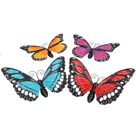 AB Tools Set of 4 Metal Large 3D Butterflies Garden/Home Wall Art Size Of Each:8x24x36cm
