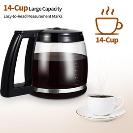 14-Cup Replacement Coffee Carafe Compatible with Cuisinart DCC-2200RC Coffee Maker