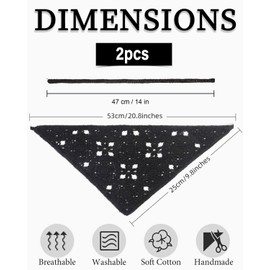 UYRVAPE Women's Boho Headbands Triangle Headscarves Bandanas Turban Tie Hair Bands Elastic Hair Scarf for Women and Girls Pack of 2