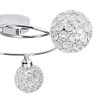 MiniSun Contemporary 3 Way Silver Chrome Swirl Design Flush Ceiling