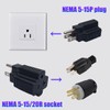TEWOXIN 5 pcs NEMA 5-15P to 5-20R 3-Prong Adapter