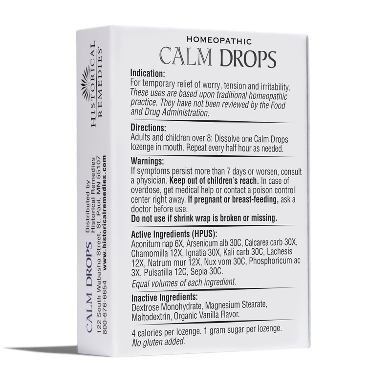 Historical Remedies Calm Drops Homeopathic Lozenges (1 Pack)| Natural Care