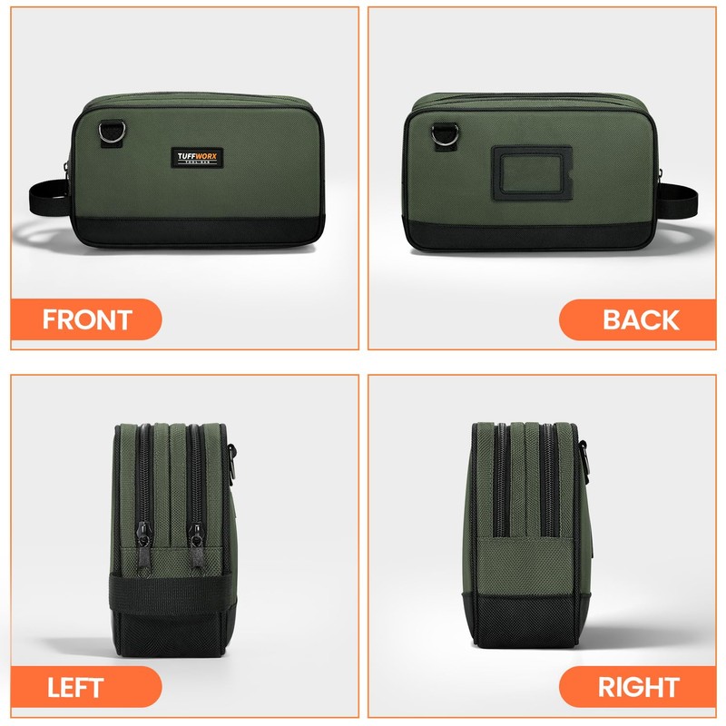 TUFFWORX Tool Bag, Dual Compartment Storage Pouch (Gray)