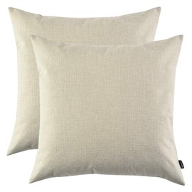 Artcest Set of 2, Decorative Linen Bed Throw Pillow Case, Sofa Durable Modern Stylish, Comfortable Cushion Cover for Couch, 14"x14" (Floral White)