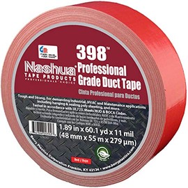 Nashua 398 Red Duct Tape, Heavy Duty, Water Resistant, 1.89 Inch x 60 yds, 1 Roll