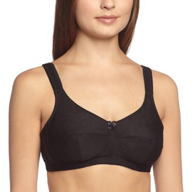Sassa Ladies Soft Bra Jaqcuard, Plain, Gr. 120C, Black (Black 00500)