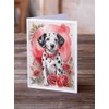Caroline's Treasures DAC4421GCA7P Dalmatian Valentine Roses Greeting Cards Pack of