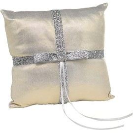Paper Frenzy Gold and Silver Metallic Sparkle Wedding Ring Bearer Pillow