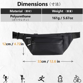 JEELAD Body Bag, Waist Pouch, Sports Shoulder Bag, Crossbody Bag, Waterproof, Lightweight, Hip Bag, For Travel, Running, Work, Walks, Storage, green