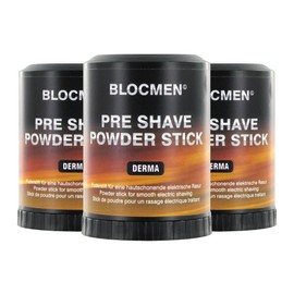 BLOCMEN Derma shaving powder pen, 3 x 60 g, for gentle dry shaving without irritation, pre-shave without fragrances and dyes for sensitive skin for men
