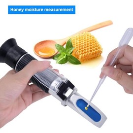 휴대용 꿀 수분 굴절계 ATC 포함 농도 양봉 테스터 10-30% [01 Plastic Box] Portable Honey Moisture Refractometer with ATC Concentration Beekeeping Tester 10-30% [01 Plastic Box]